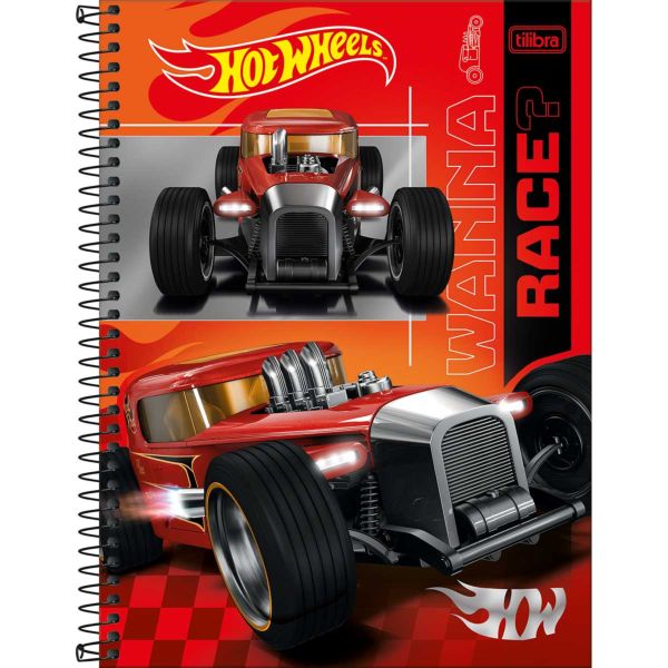 Caderno Universitário Tilibra Capa Dura Hot Wheels C 80 FL 1 UN