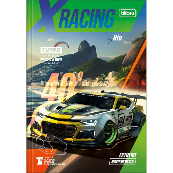 Caderno 1/4 Tilibra Brochura Capa Dura X-Racing B 80 FL 1 UN