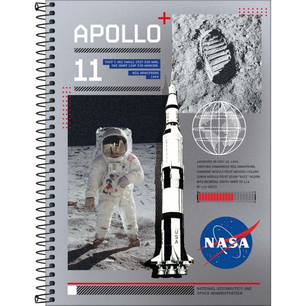 Caderno Universitário Tilibra 1 Matérias Capa Dura 200x275mm Nasa B 80