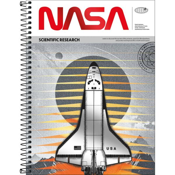 Caderno Universitário Tilibra 1 Matéria Capa Dura 200x275mm Nasa C 80