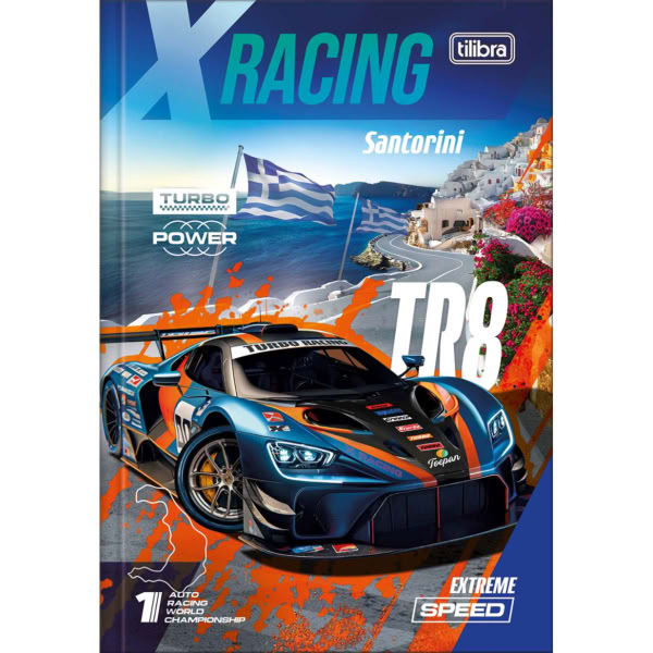 Caderno 1/4 Tilibra Brochura Capa Dura X-Racing C 80 FL 1 UN