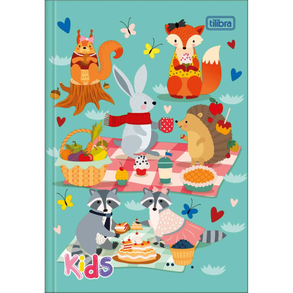 Caderno de Brochura Tilibra Capa Dura Kids Feminino D 48 FL 1 UN