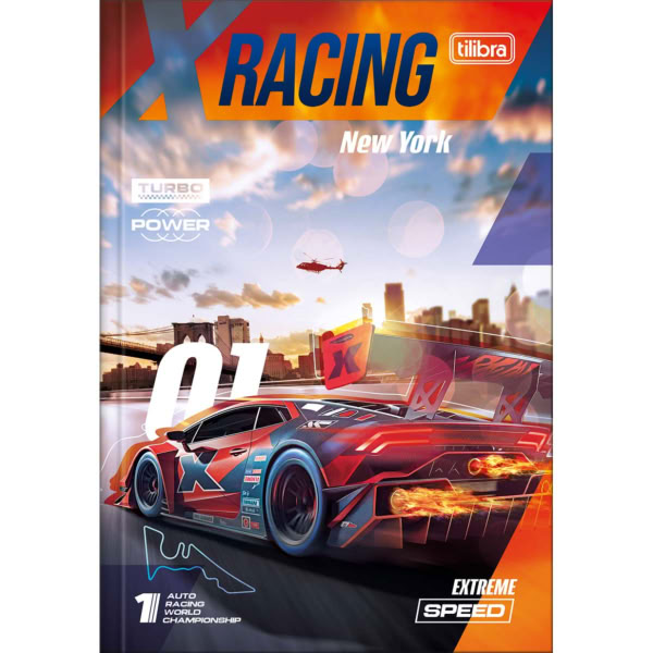 Caderno Brochurão Tilibra Capa Dura X-Racing A 80 Folhas 1 UN