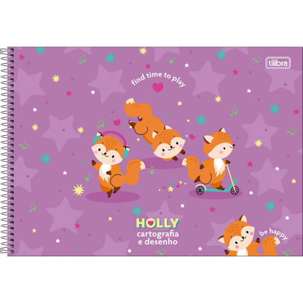 Caderno de Cartografia Tilibra Capa Dura Holly B 80 Folhas 1 UN