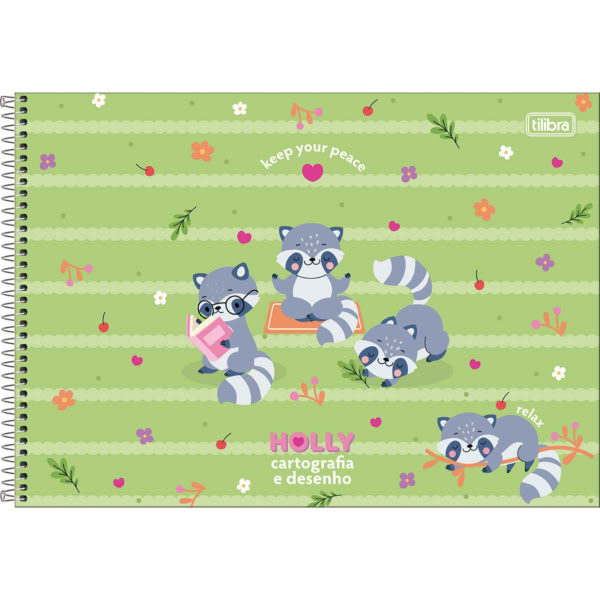 Caderno de Cartografia Tilibra Capa Dura Holly D 80 Folhas 1 UN