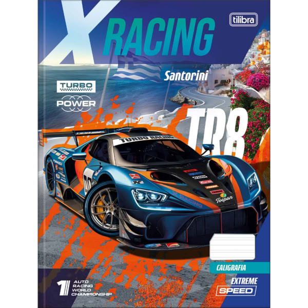 Caderno de Caligrafia Tilibra Capa Dura x-Racing A 40 Folhas 1 UN