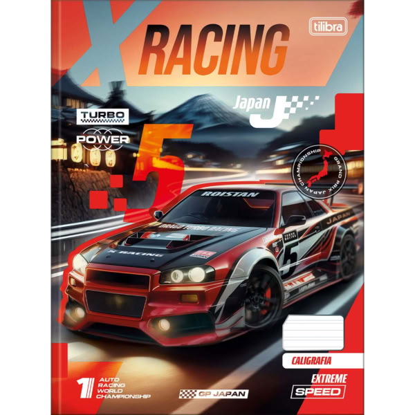 Caderno de Caligrafia Tilibra Capa Dura x-Racing B 40 Folhas 1 UN