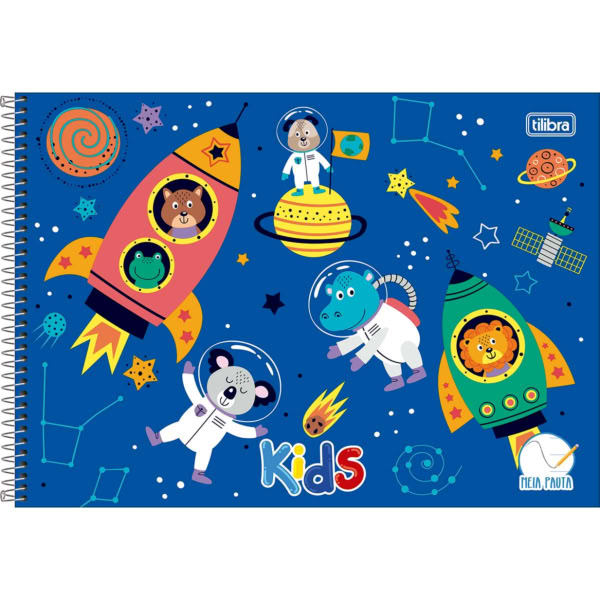 Caderno Pedagógico Tilibra Meia Pauta Capa Dura 275X200mm Kids Masculi
