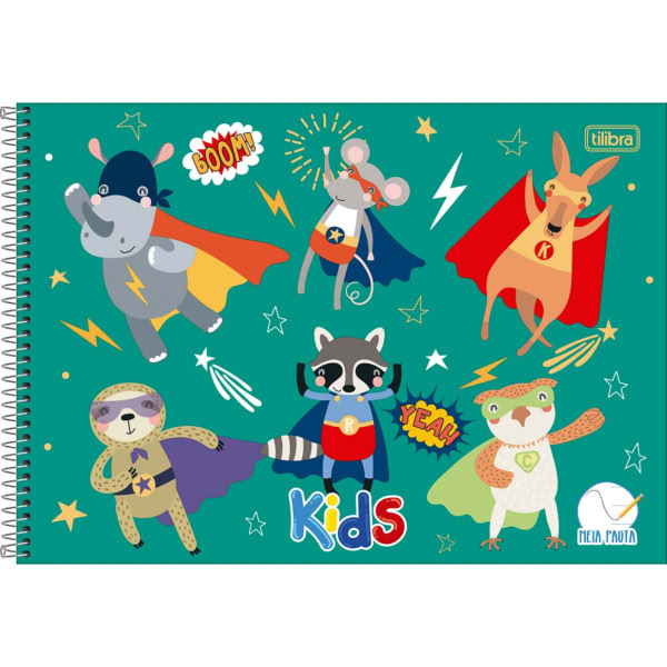 Caderno Pedagógico Tilibra Meia Pauta Capa Dura 275X200mm Kids Masculi