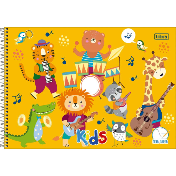 Caderno Pedagógico Tilibra Meia Pauta Capa Dura 275X200mm Kids Masculi