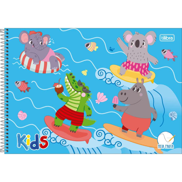 Caderno Pedagógico Tilibra Meia Pauta Capa Dura 275X200mm Kids Masculi
