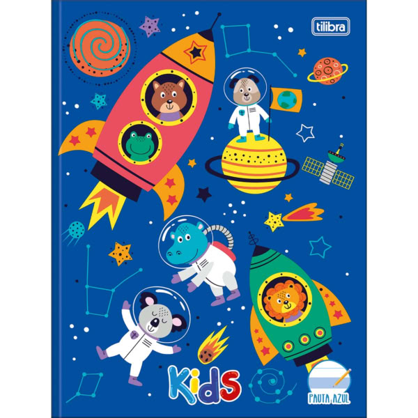 Caderno Pedagógico Tilibra Pautado Capa Dura Kids A Azul 40 Folhas 1 U