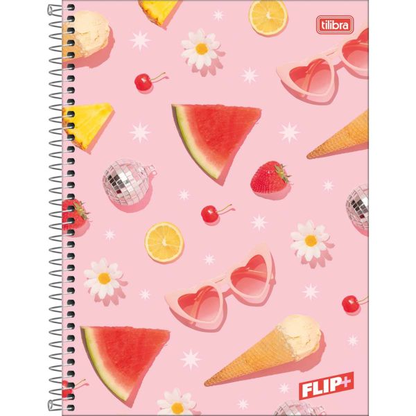 Caderno Universitário Tilibra Capa Dura Flip+ Feminino A 200 FL 1 UN