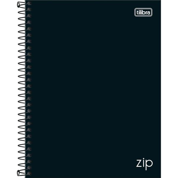 Caderno Colegial Tilibra Capa Dura Zip Preto 80 FL 1 UN