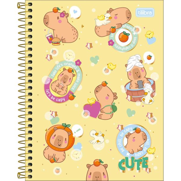 Caderno Colegial Tilibra Capa Dura Capyclub D 120 FL 1 UN