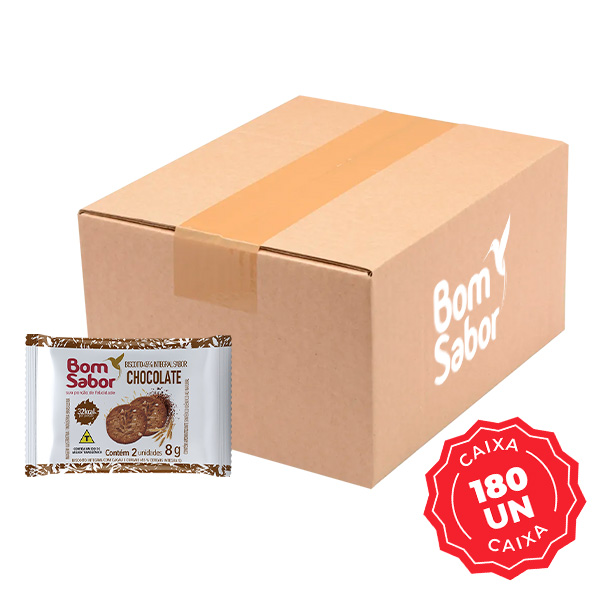 Biscoito Integral Bom Sabor de Chocolate 8g CX C/180 UN