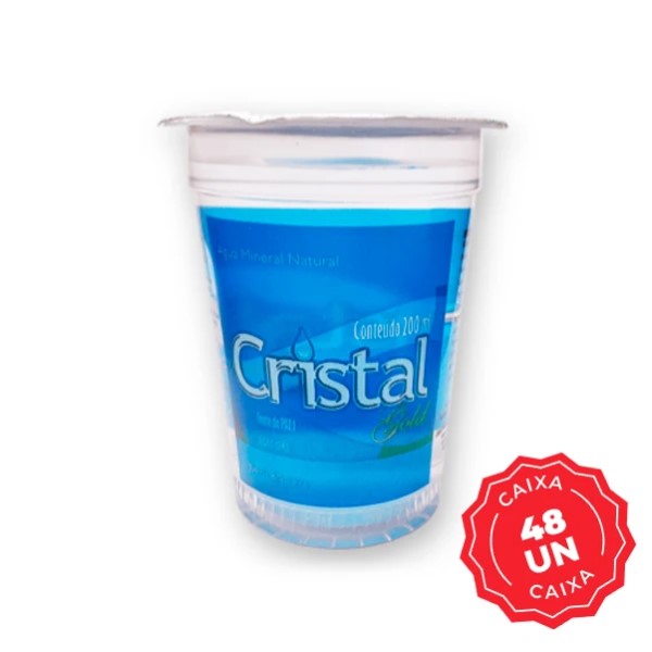 Água Mineral Cristal Gold Sem Gás Copo 200ml CX 48 Unidades