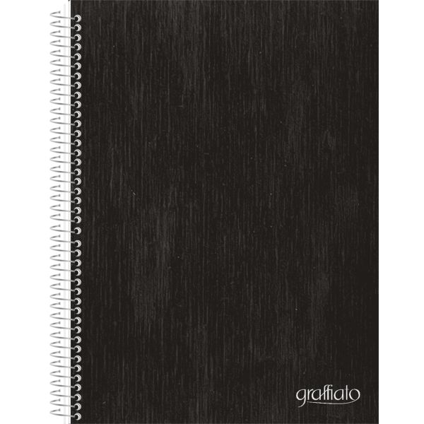 Caderno Universitário Animativa Capa Dura Graffiato Preto 120 Folhas 1