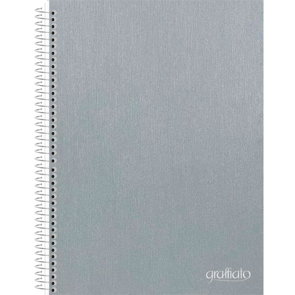 Caderno Universitário Animativa Capa Dura Graffiato Cinza 120 Folhas 1