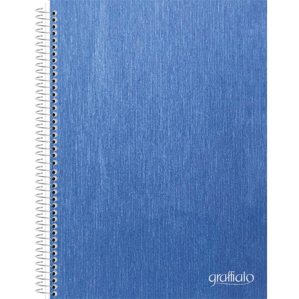 Caderno Universitário Animativa Capa Dura Graffiato Azul 120 Folhas 1