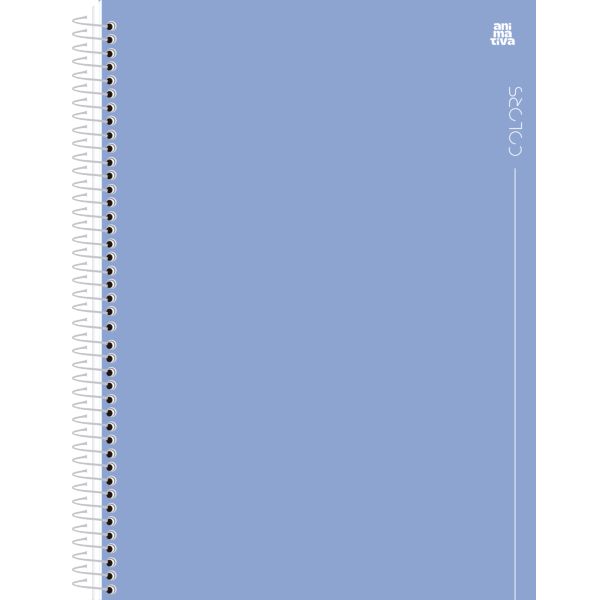 Caderno Universitário Animativa Capa Dura Colors Azul 80 Folhas 1 UN