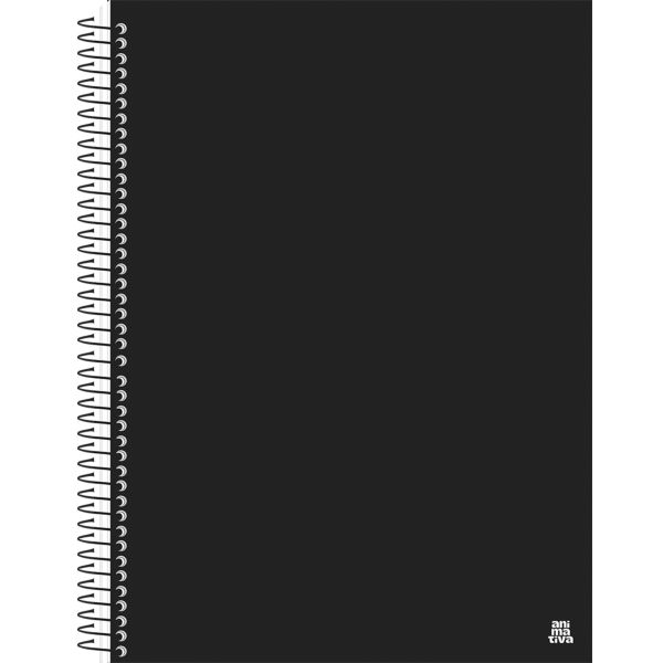 Caderno Universitário Animativa Capa Dura Kbom Black 70 Folhas 1 UN