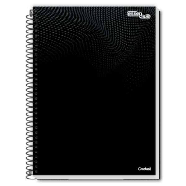 Caderno Universitário Credeal Capa Dura Essenciale Preto 160 Folhas 1