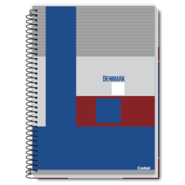 Caderno Universitário Credeal Capa Dura Denmark D 80 FL 1 UN