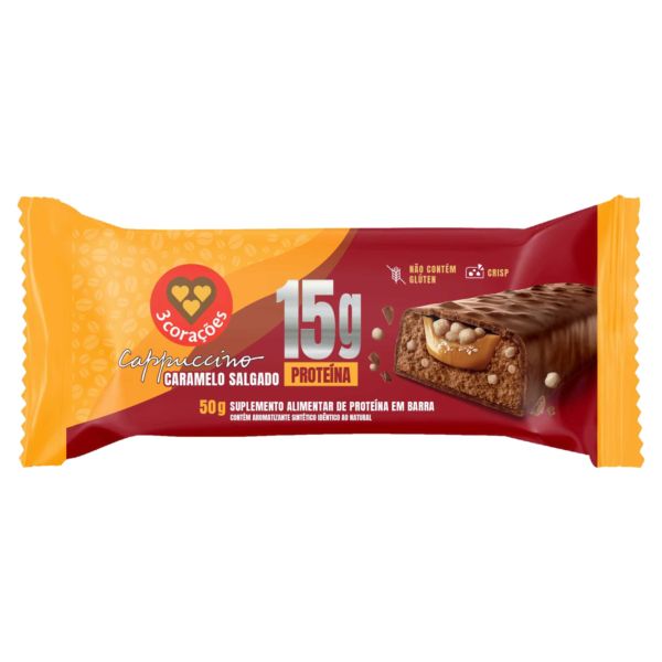 Barra de Proteína 3 Corações Caramelo Salgado 50g 1 UN