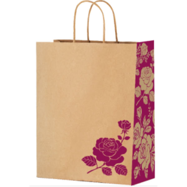 Sacola de Papel Festcolor P Rosa Flores 28x18x9cm 1 UN