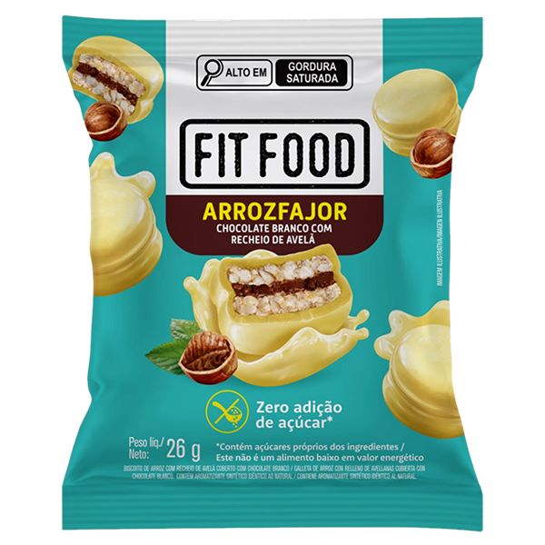 Biscoito Arrozfajor Tyrrels Chocolate Branco Recheado com Avelã sem Aç