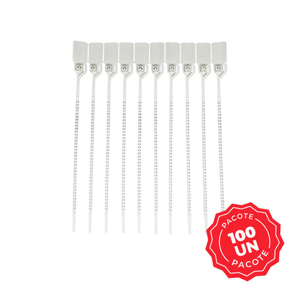 Lacre para Malote Rebran Numerado PP Branco Escada 25cm Com 100UN