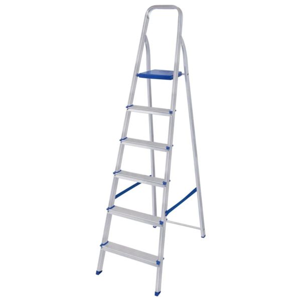 Escada de Alumínio Mor 06 Degraus para Uso Doméstico 1 UN