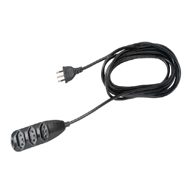 Extensão Elétrica Tripolar 3 Tomadas Preto 3m 1 UN Intelbras