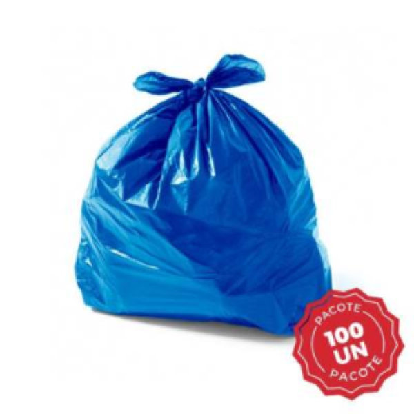 Saco de Lixo Plastjoia Reforçado 300L Azul 110x130cm PCT C/100 UN