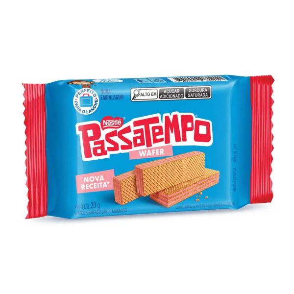 Biscoito Wafer Passatempo Morango 20g 1 UN