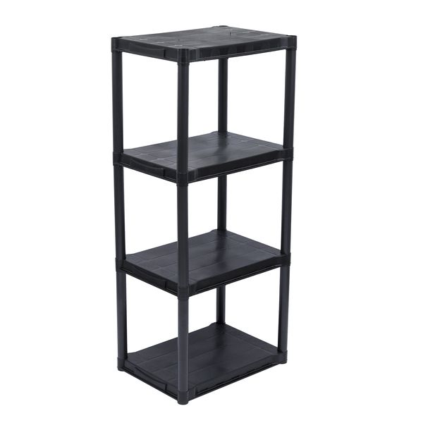 Estante Plástica São Bernardo 4 Prateleiras Preta 122,4x53,5x38,8cm 1 UN