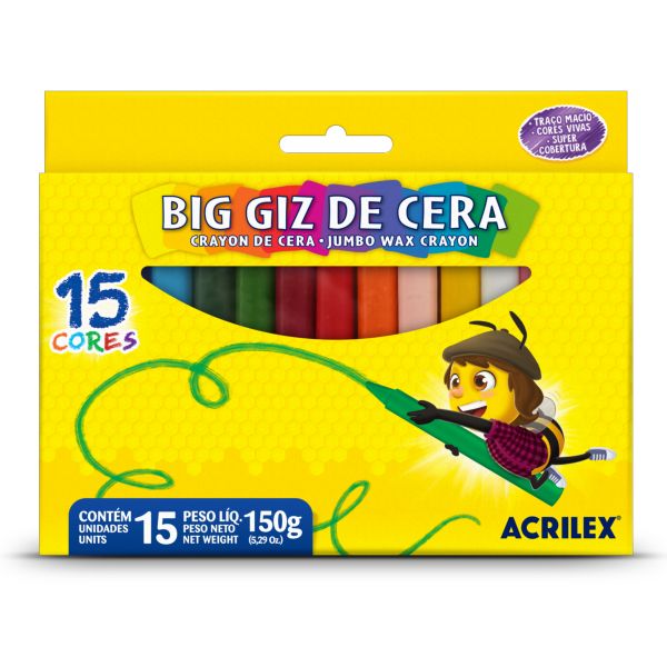 Gizão de Cera Acrilex 150g 15 Cores
