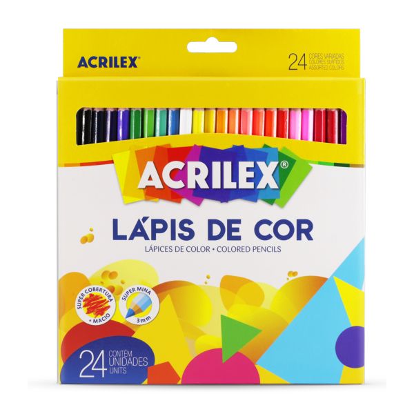 Lápis de Cor Acrilex Hexagonal 24 Cores