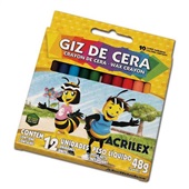 Giz de Cera 12 Cores Acrilex
