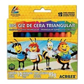 Giz de Cera Acrilex Triangular 12 Cores
