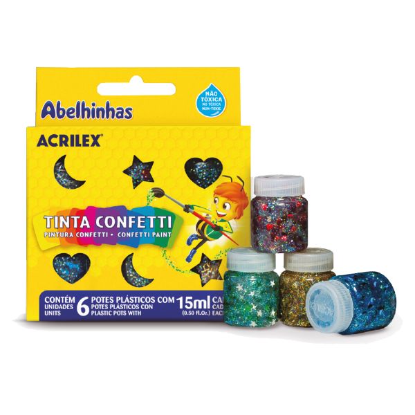 Tinta Guache Acrilex Confetti 6 Cores 1 UN