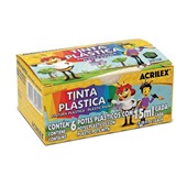 Tinta Plástica Acrilex 15ml 6 Cores 1 UN