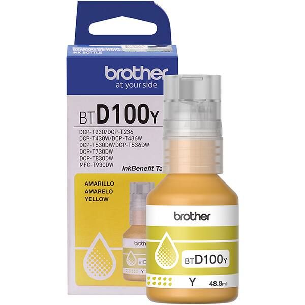 Garrafa de Tinta Brother Amarela BTD100Y 1 UN