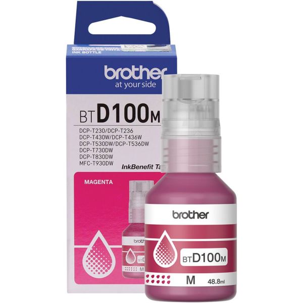 Garrafa de Tinta Brother Magenta BTD100M 1 UN