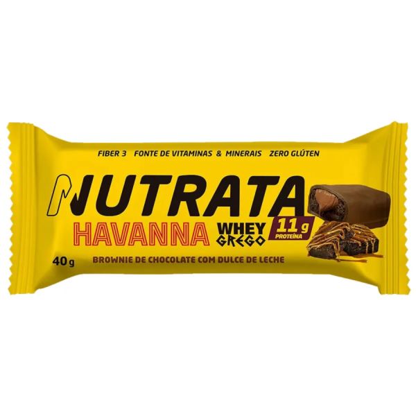 Barra de Proteína Nutrata Whey Grego Brownie Choc com Doce de Leite 40