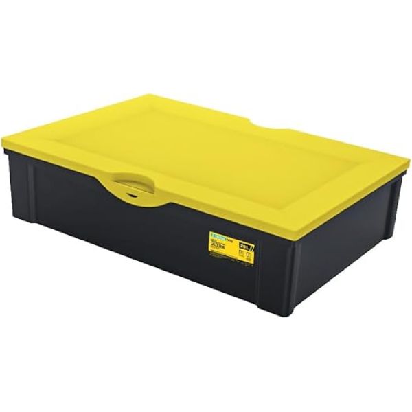 Caixa Organizadora Ordene Ultra Reforçada 29L Preta e Amarelo 1 UN