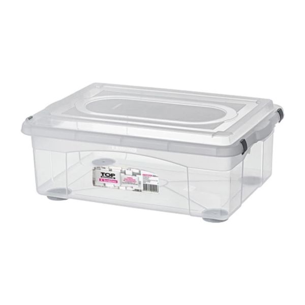 Caixa organizadora Sanremo Top Baixa 42L Transparente 1 UN