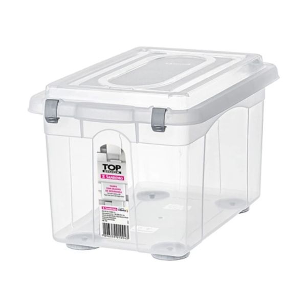 Caixa Organizadora Sanremo Top Alta 16,7L Transparente 1 UN