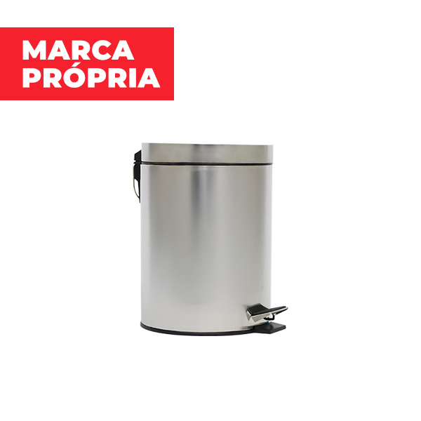 Lixeira de Inox Gimba com Pedal 5L 1 UN